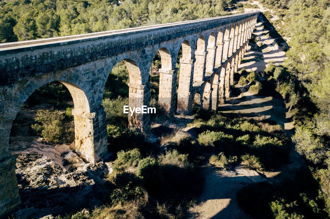 Les ferreres aqueduct against clear sky