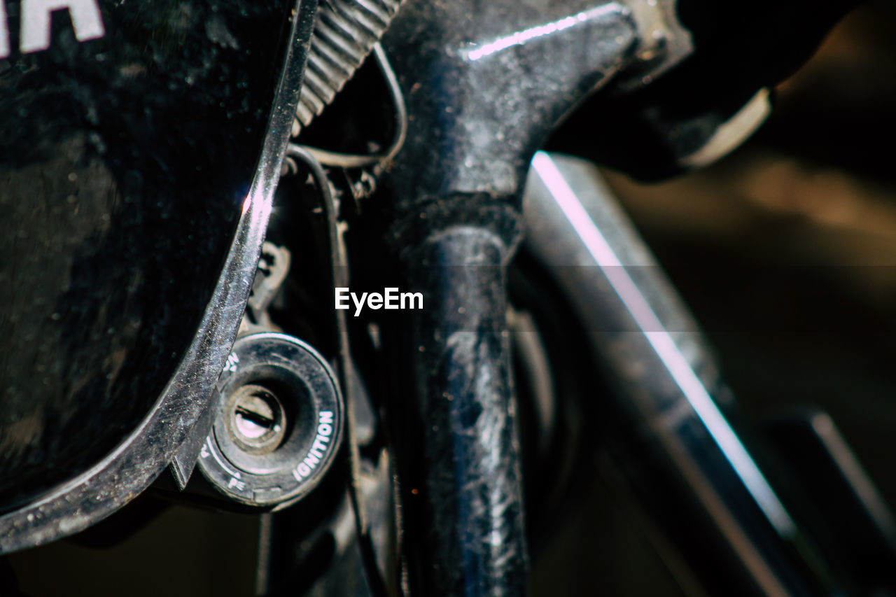 Close-up of motorcycle tire