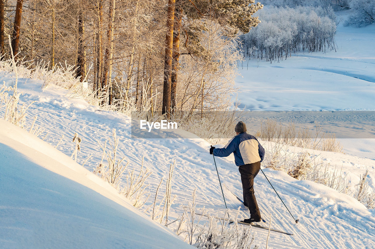 Winter landscape of siberia. view of river.