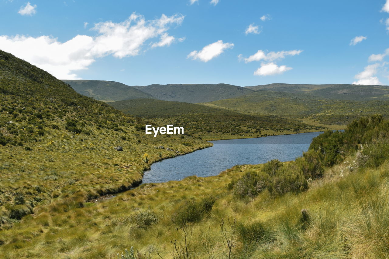 Lake against a mountain background, lake ellis, mount kenya