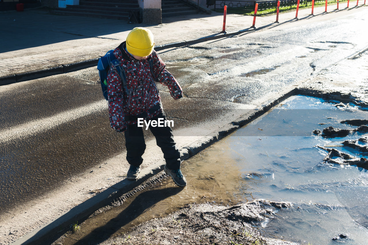 Boy on the first ice