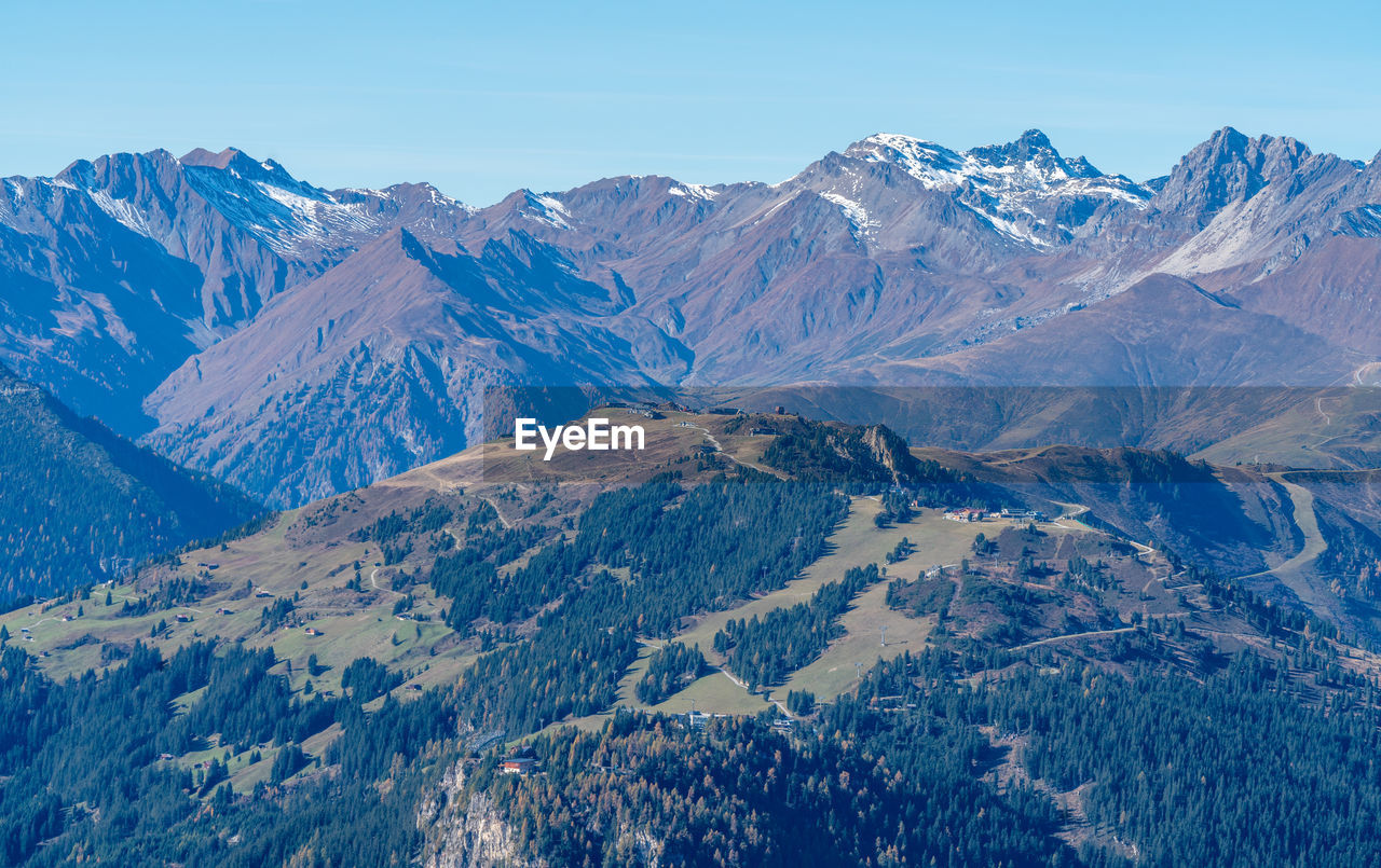 scenic view of snowcapped mountains