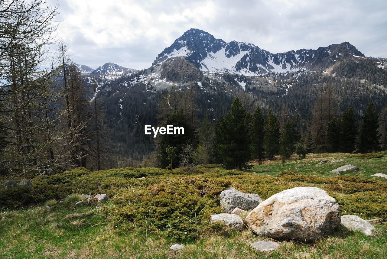 Scenic view of mountains against sky