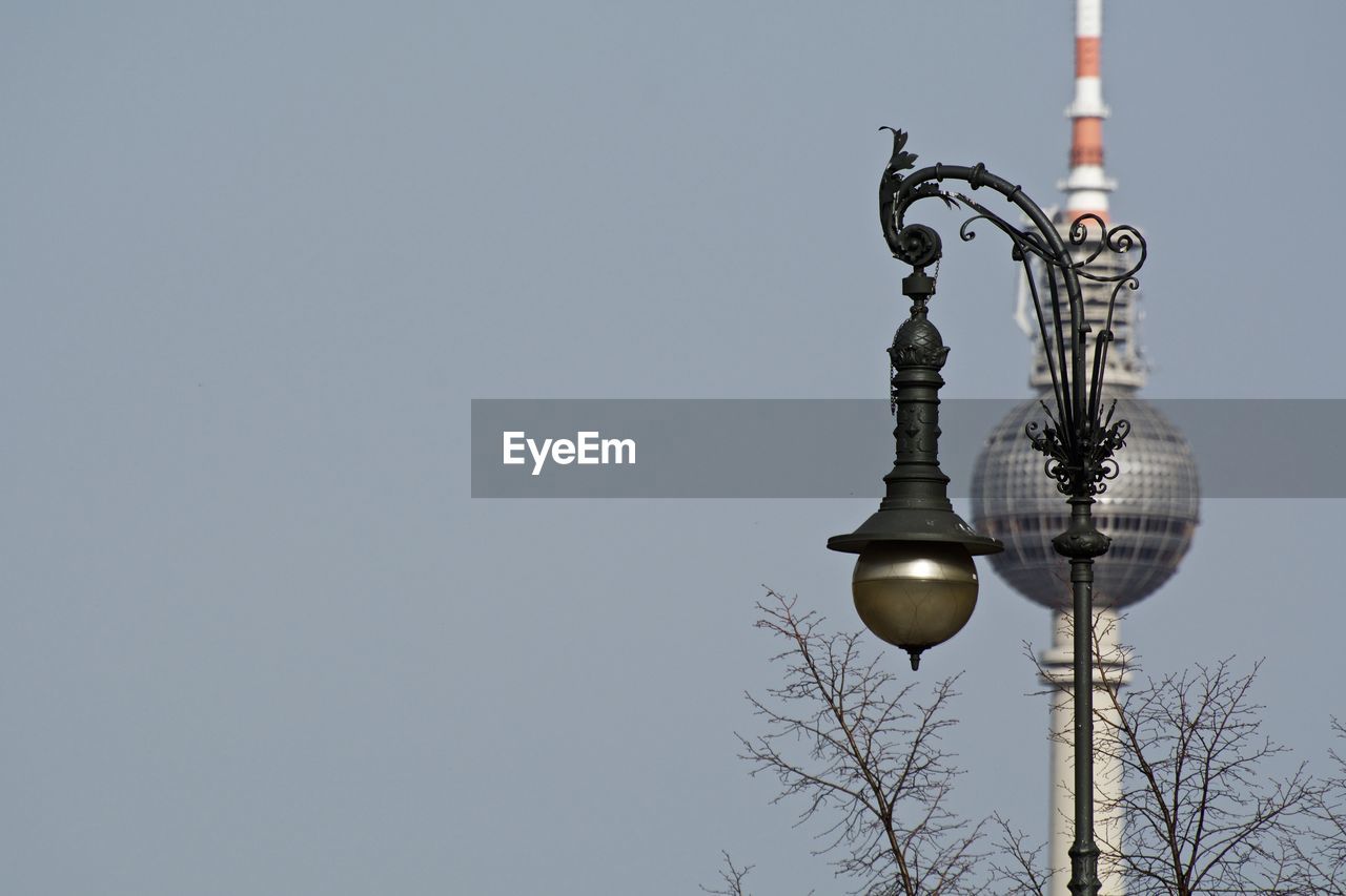 Street lamp against fernsehturm