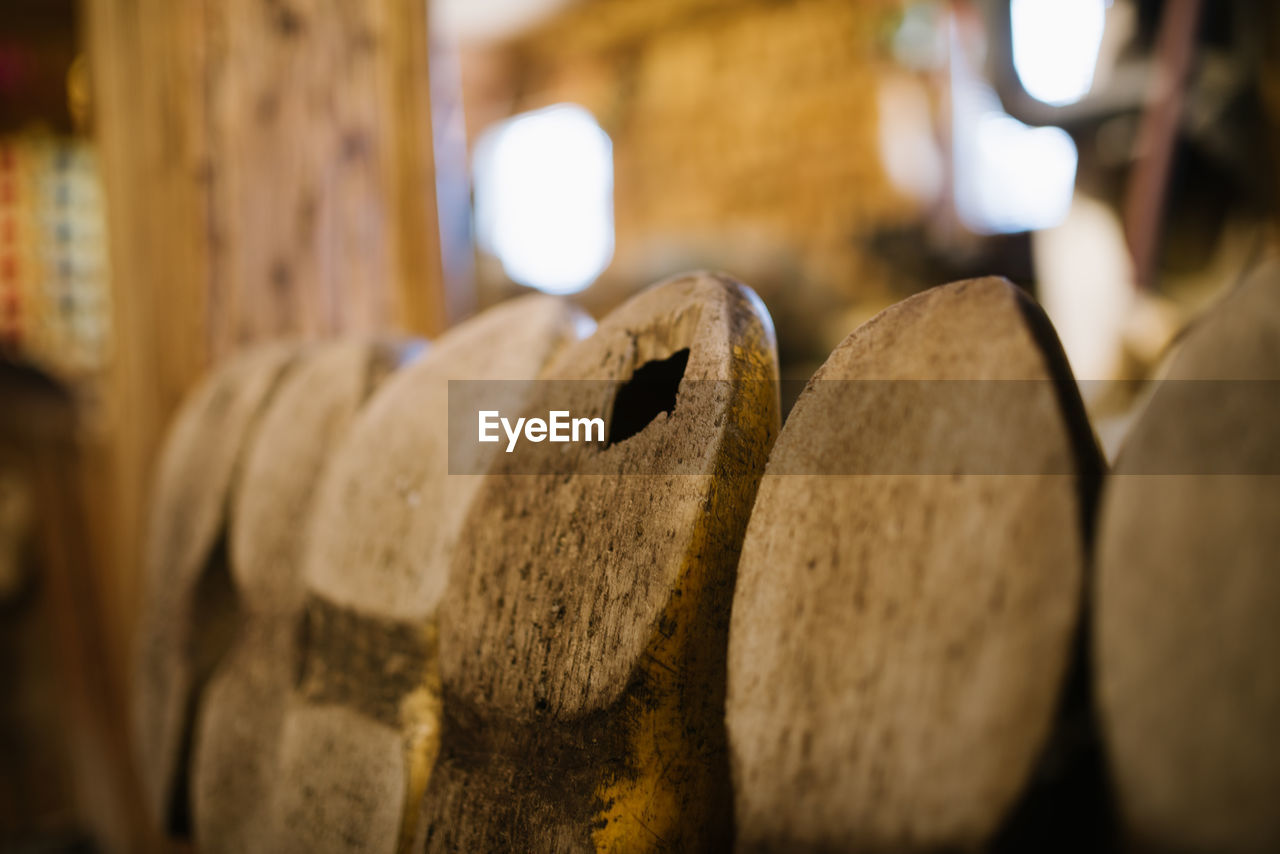 Close-up of wooden objects