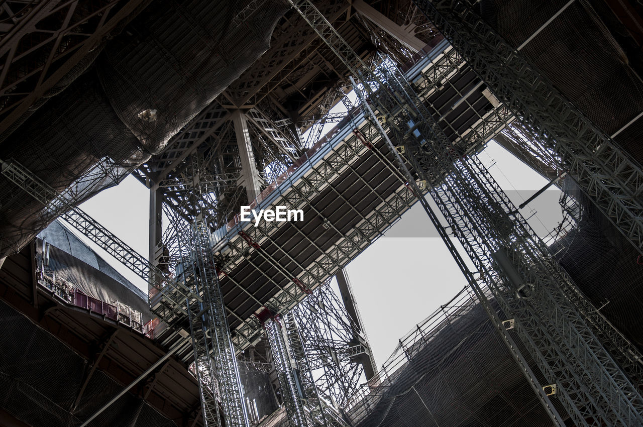 Low angle view of incomplete building at construction site