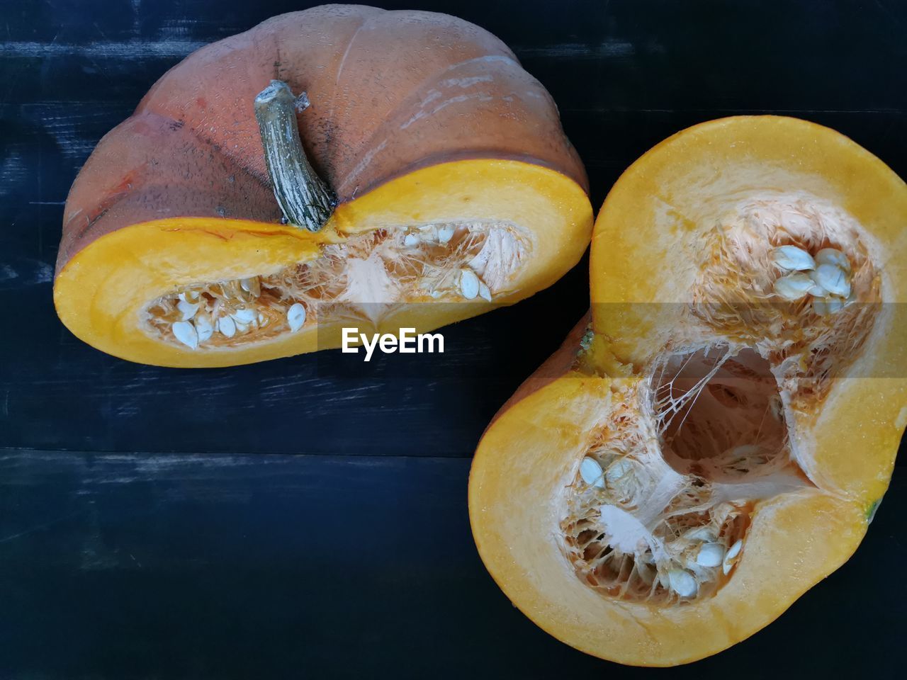 High angle view of orange on table