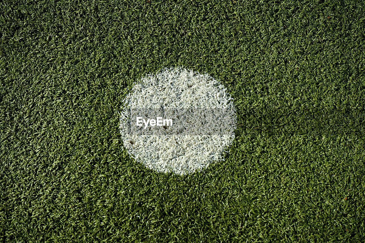 HIGH ANGLE VIEW OF WHITE CURTAIN ON GRASS