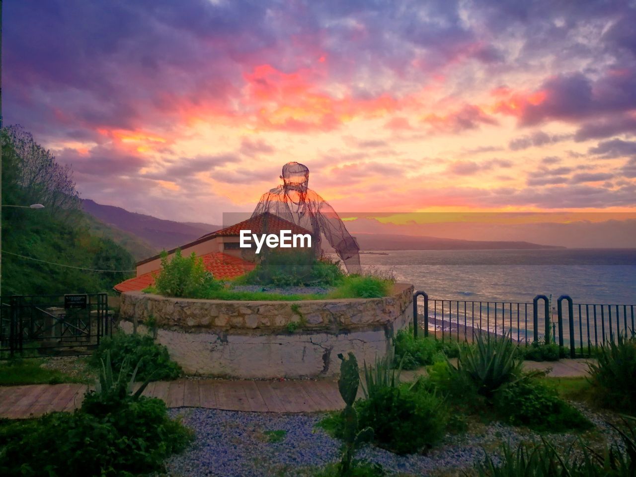 VIEW OF TEMPLE AT SUNSET