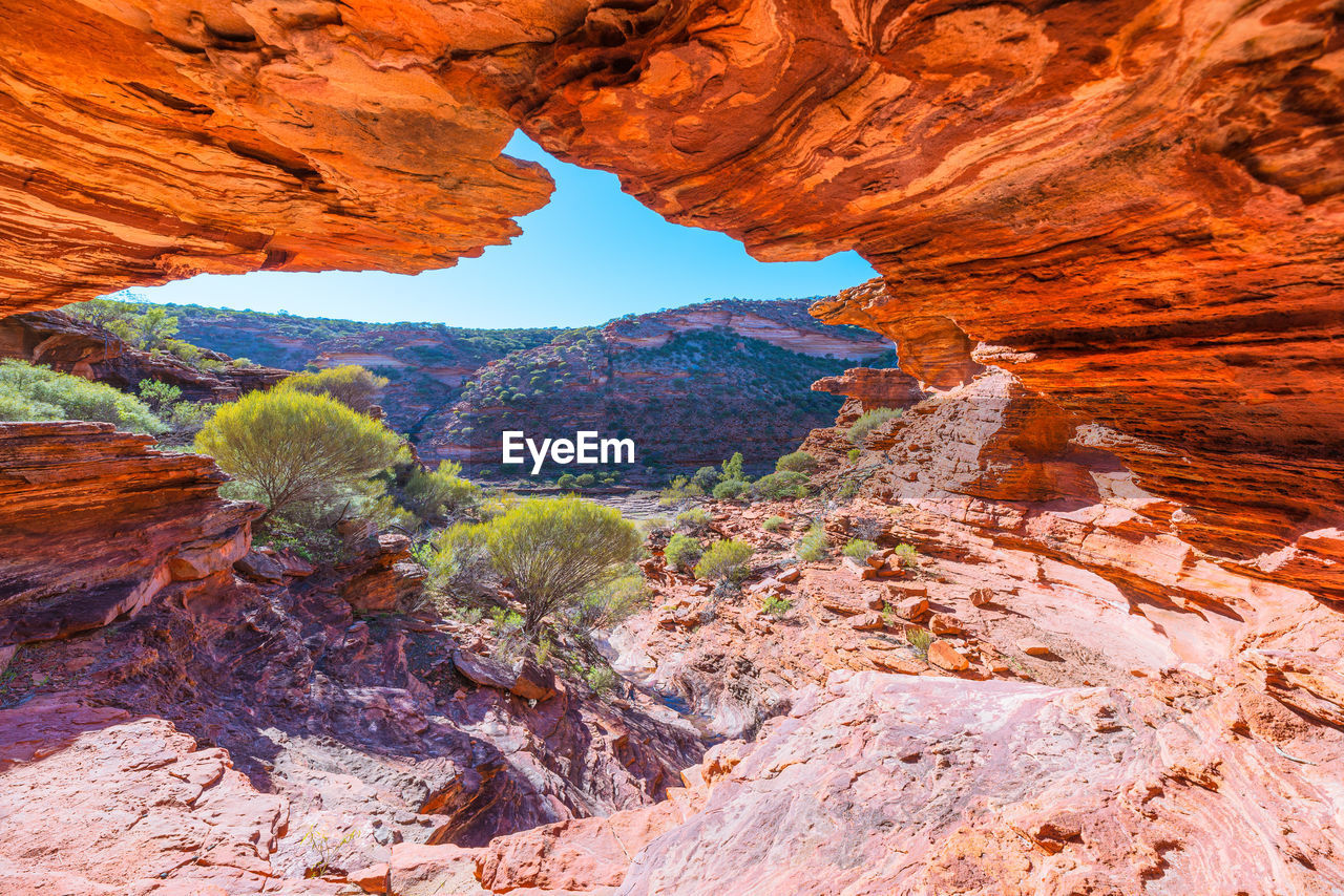 Rock formation against sky