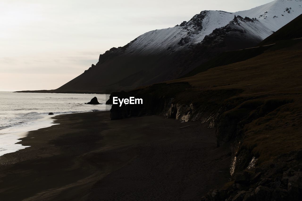 Scenic view of beach against sky