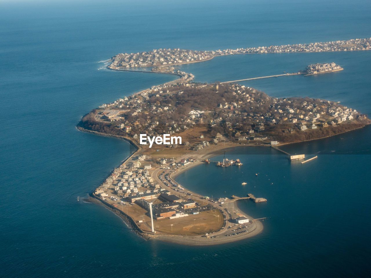 High angle view of island in sea