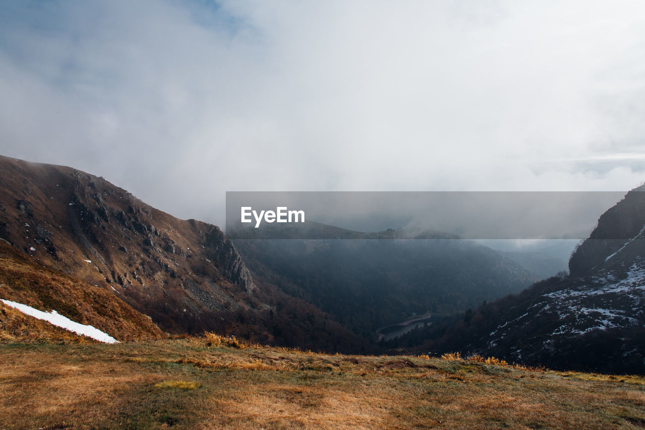 Scenic view of mountains against sky