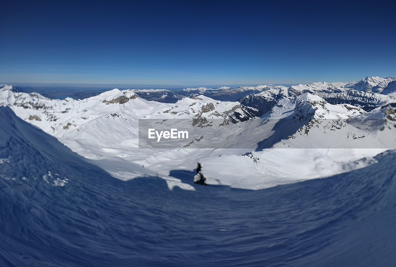 SCENIC VIEW OF SNOWCAPPED MOUNTAINS AGAINST CLEAR SKY