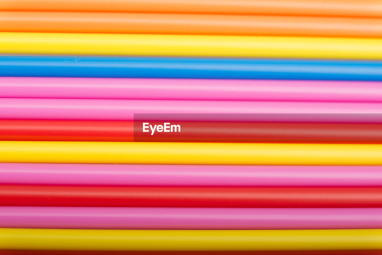 Full frame shot of multi colored drinking straws