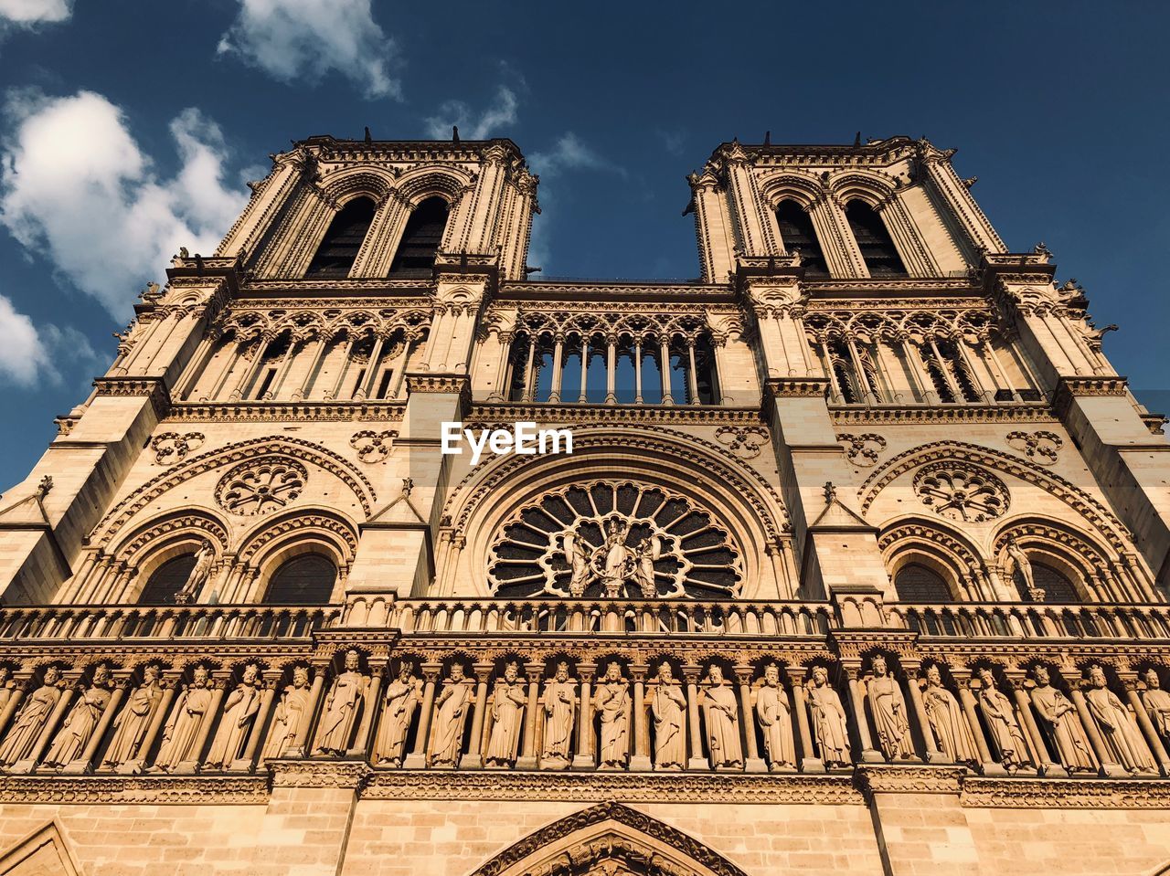 Low angle view of notre dame cathedral