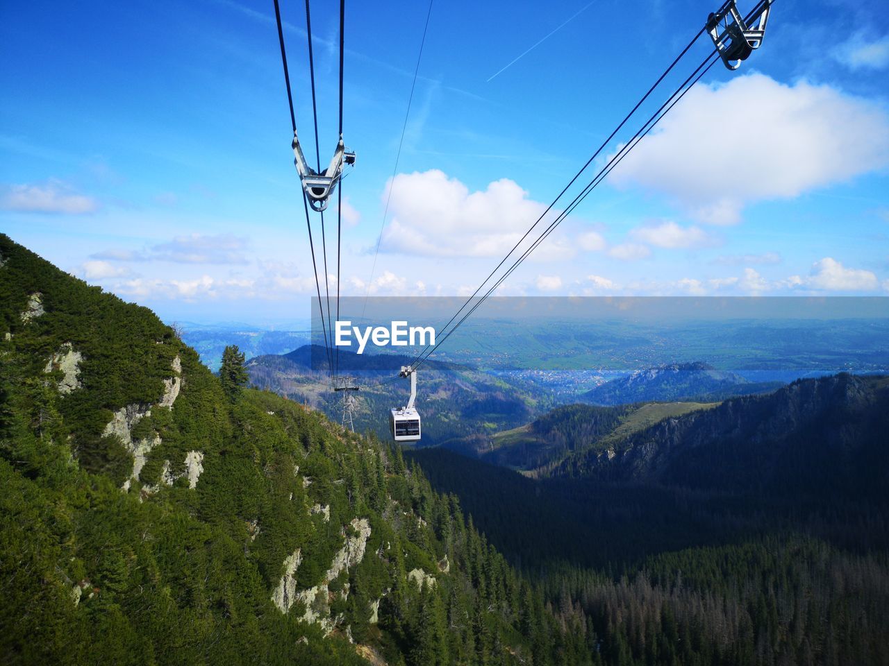OVERHEAD CABLE CAR OVER MOUNTAIN