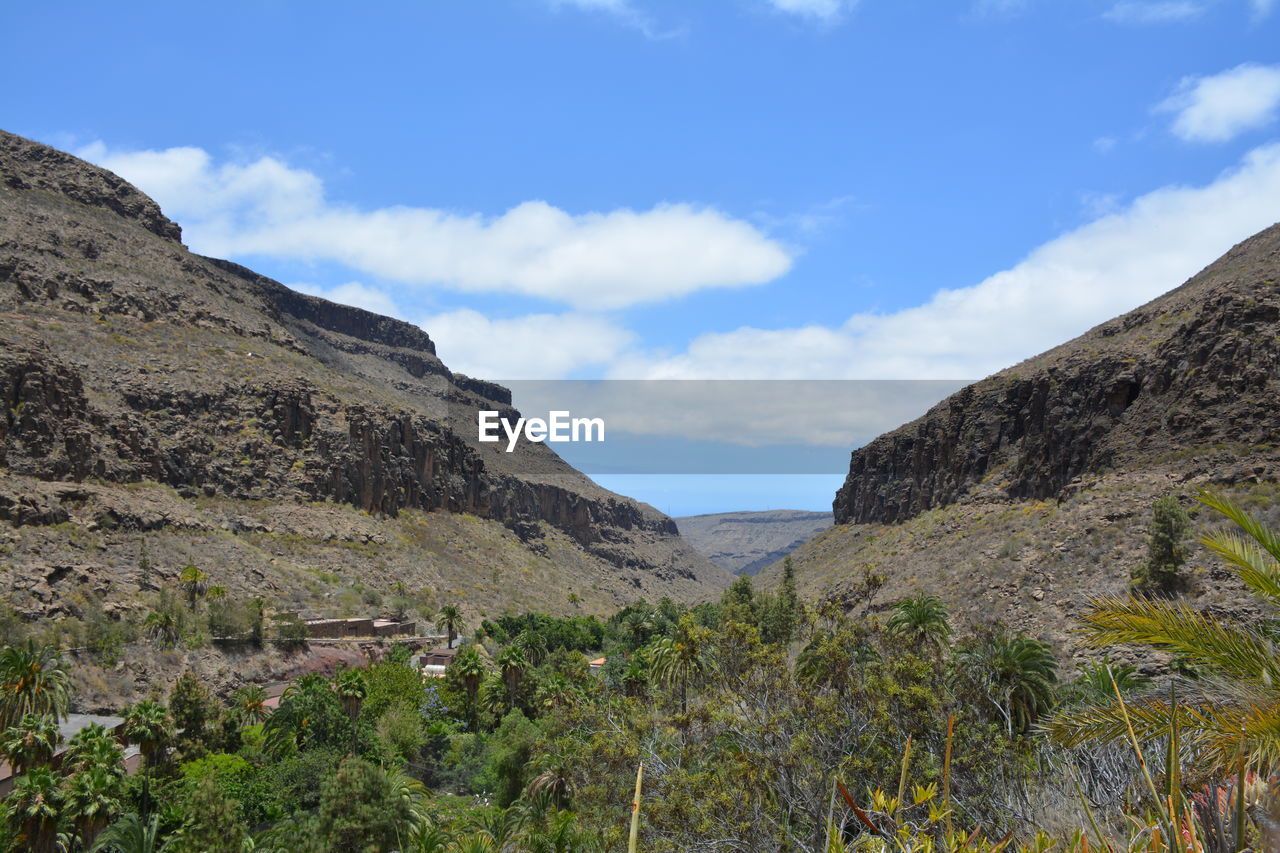 Scenic view of mountains against sky