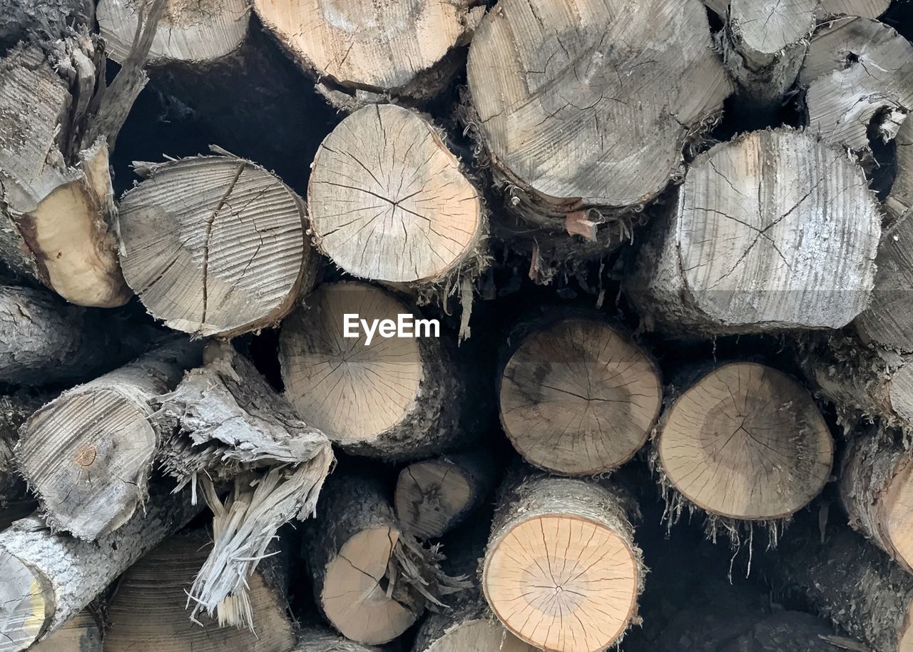 Full frame shot of logs