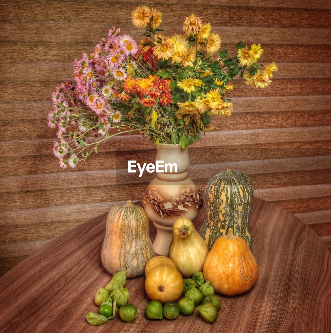 Flowers in vase on table