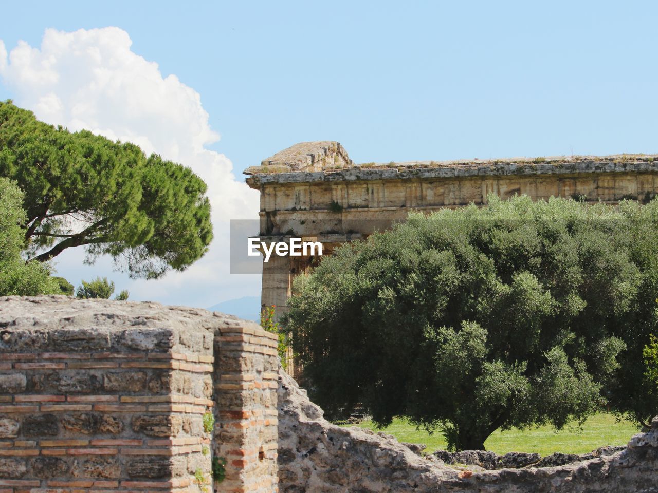 Old ruins of temple against sky