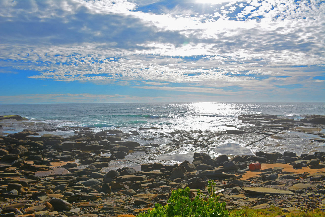 VIEW OF SEA AGAINST CLOUDY SKY