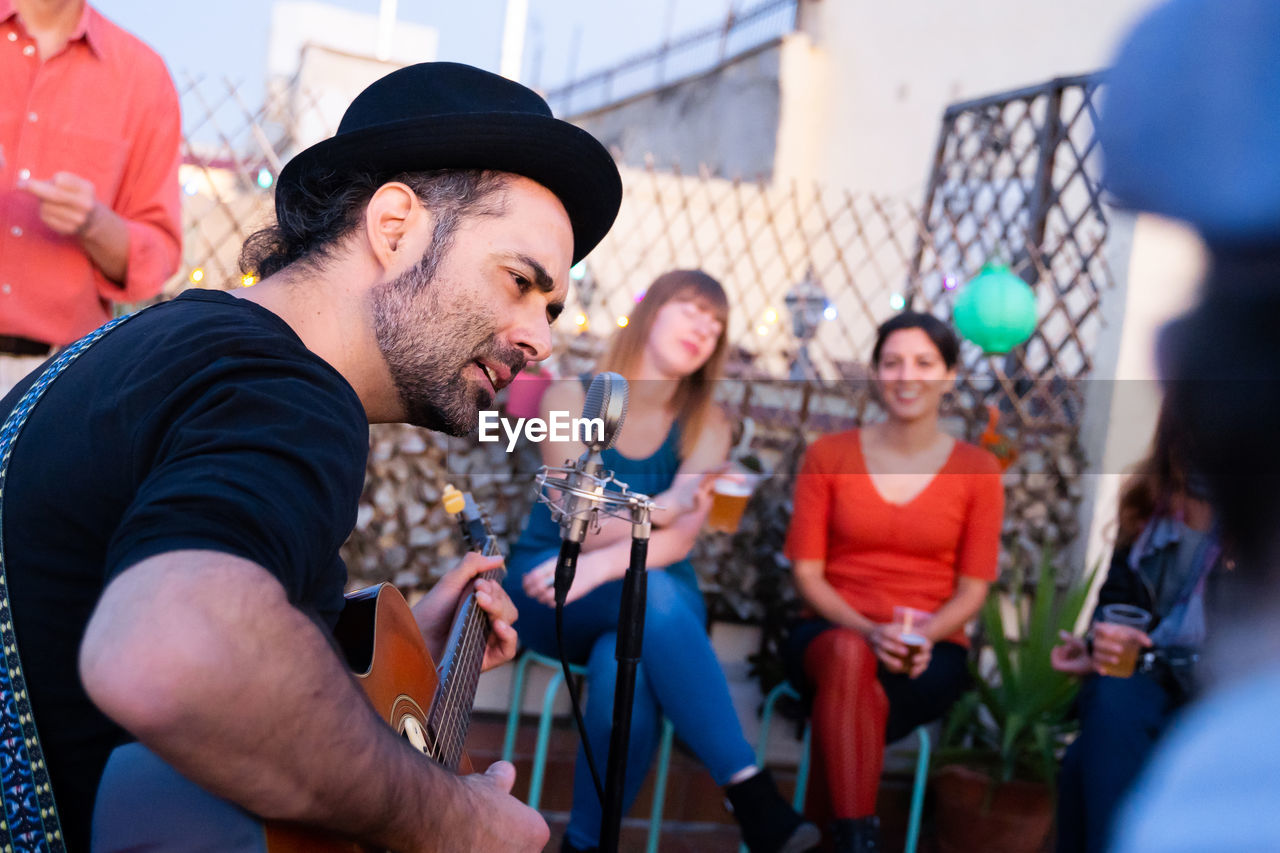 Group of people at music concert