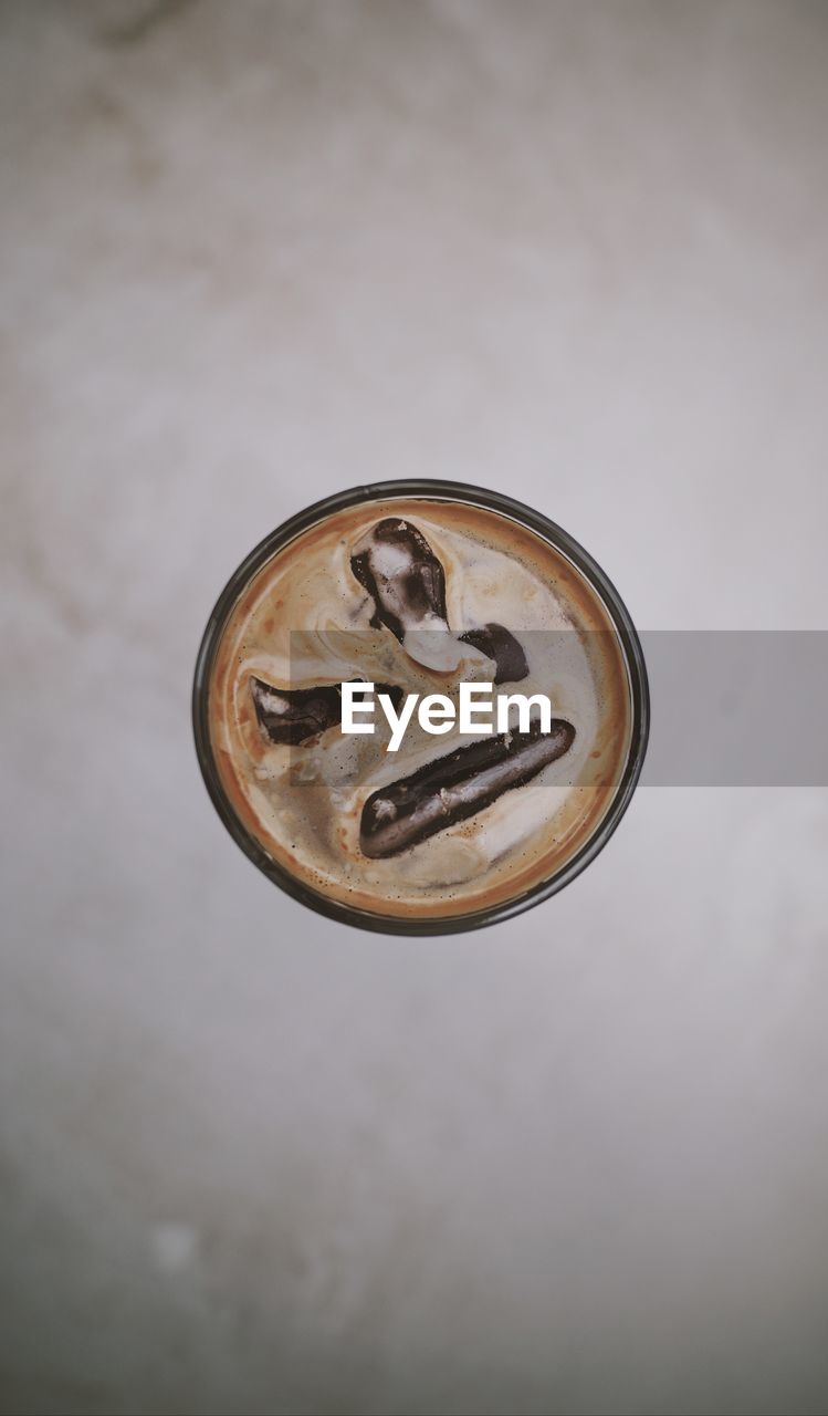 High angle view of coffee on table