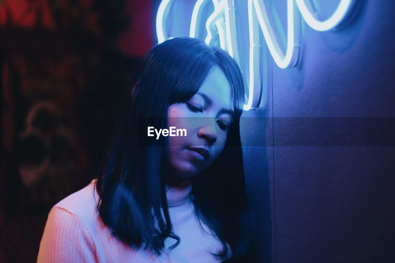Blue neon light