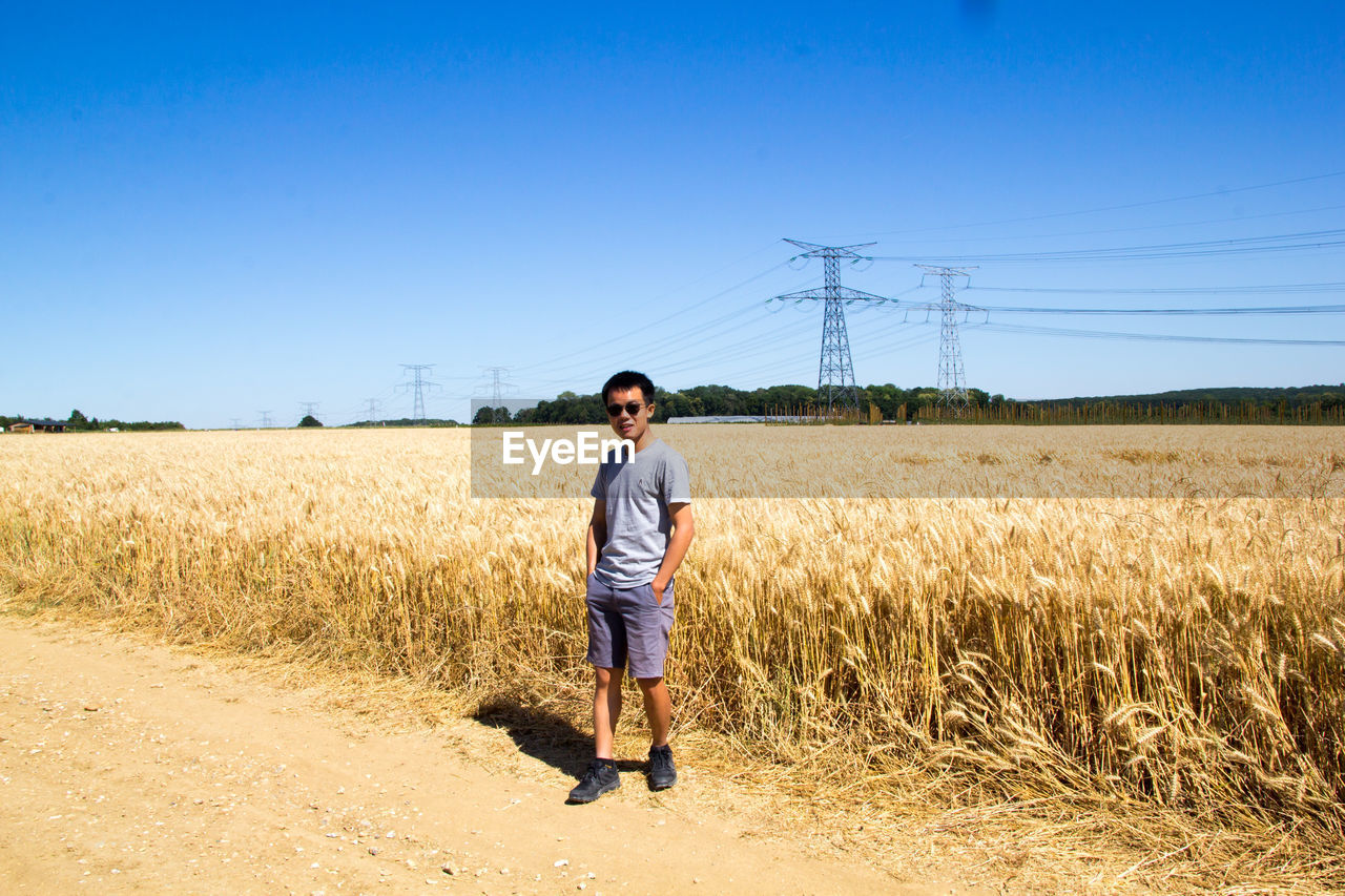 Portrait of man standing on land