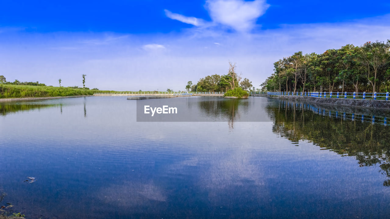 PANORAMIC VIEW OF LAKE AGAINST SKY