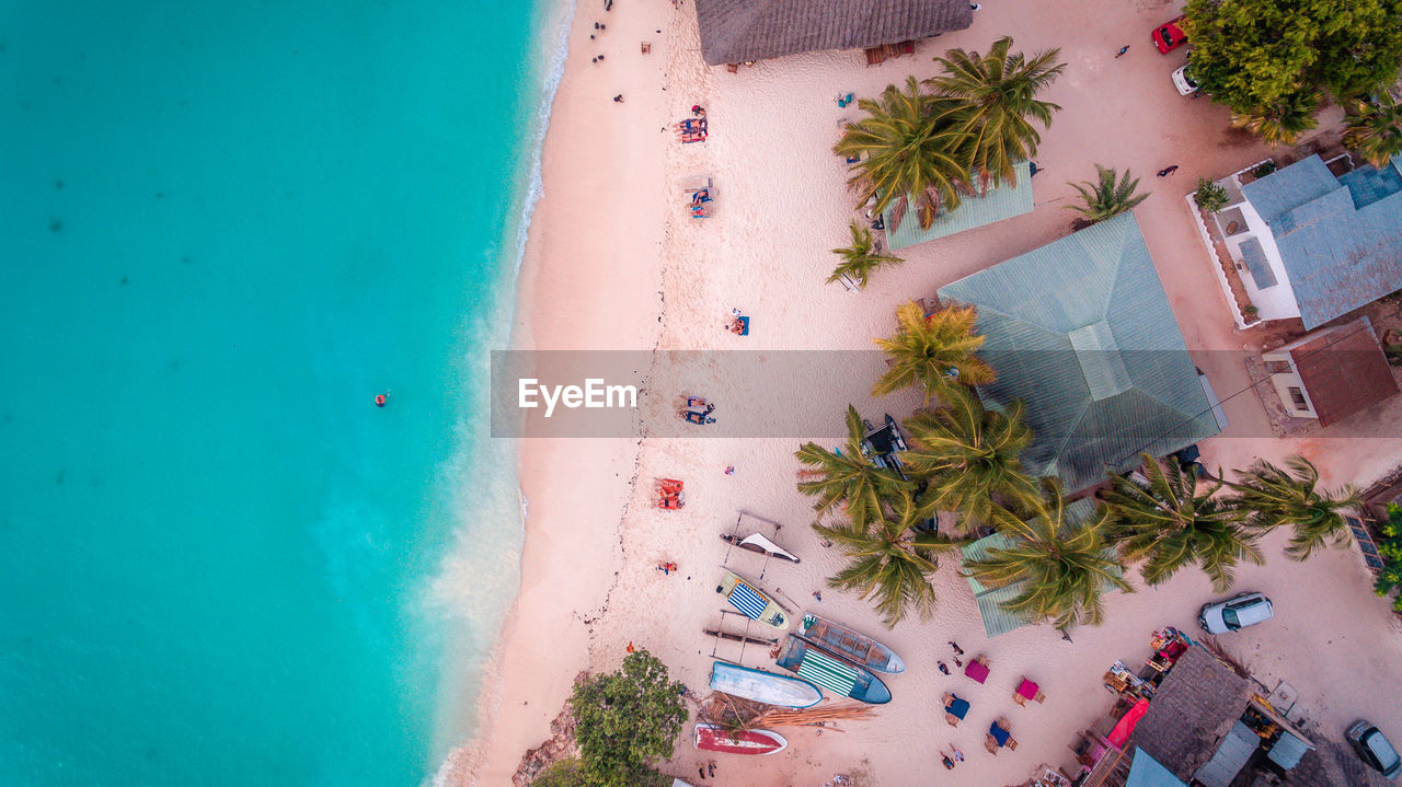 High angle view of beach