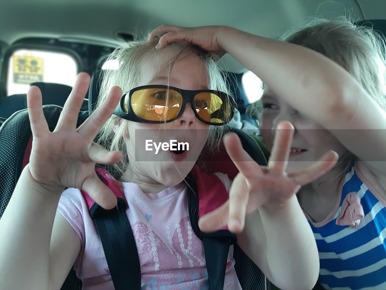 Portrait of a girl wearing sunglasses