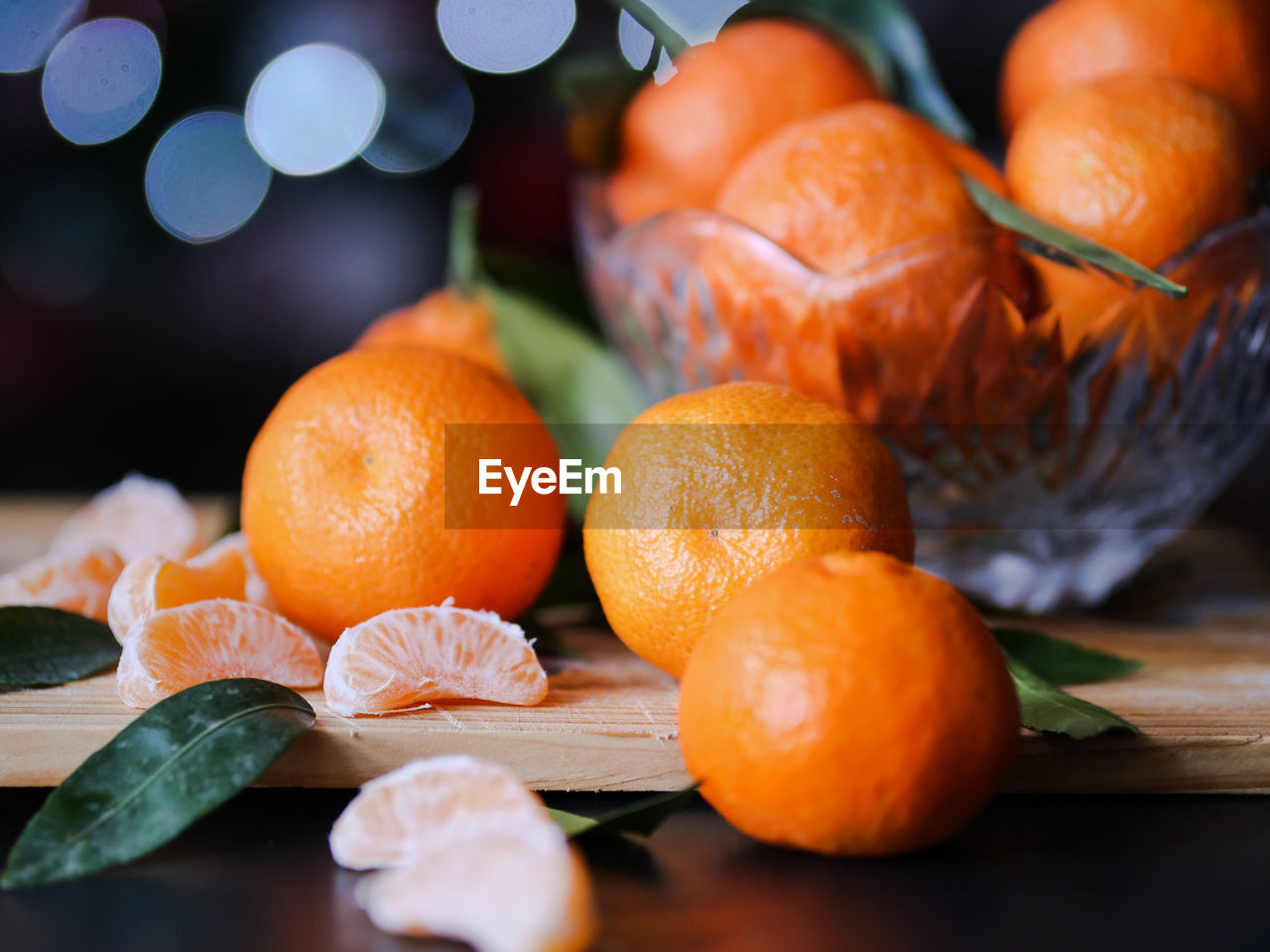 Close-up of mandarin fruits on table