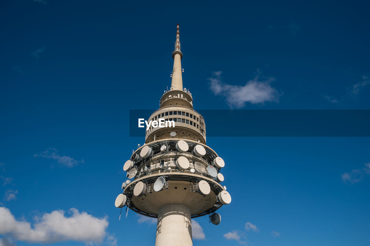 LOW ANGLE VIEW OF COMMUNICATIONS TOWER