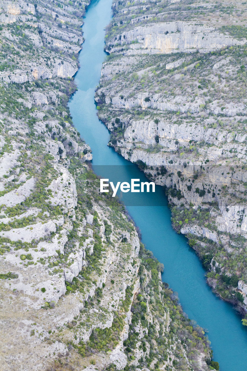 Aerial view of the canyon of the krka river