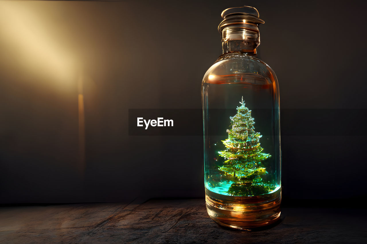 Christmas tree in a bottle, neural network generated art