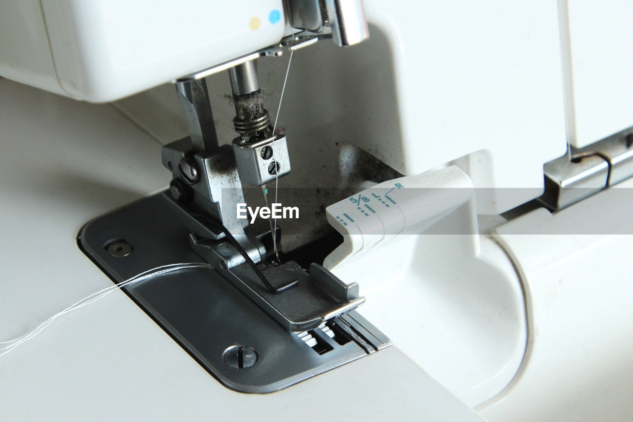 High angle view of sewing machine