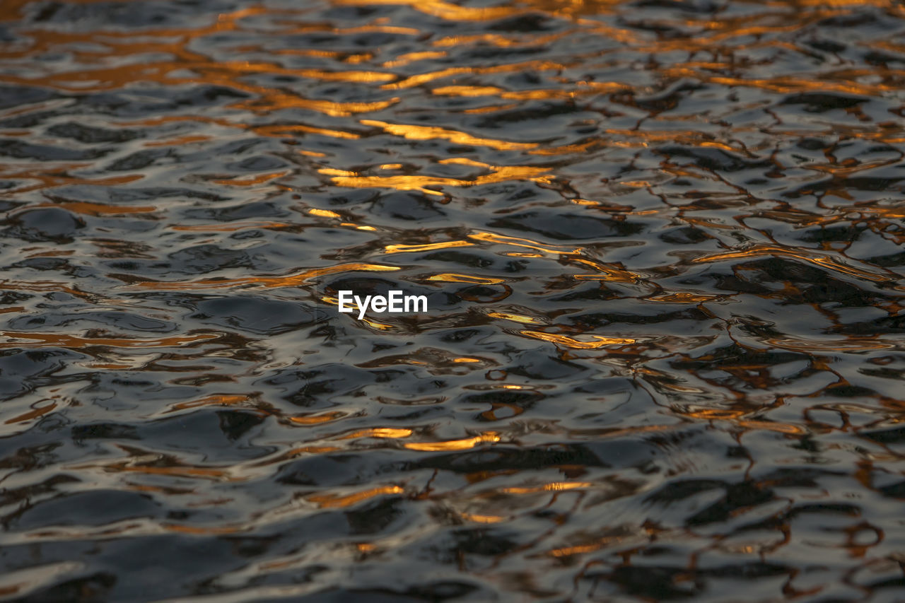 FULL FRAME SHOT OF RIPPLED WATER IN SHALLOW SURFACE