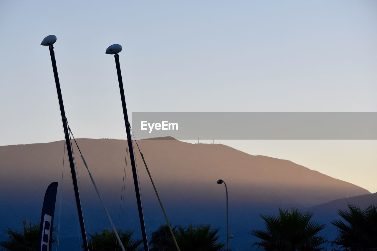 Scenic view of mountains against clear sky