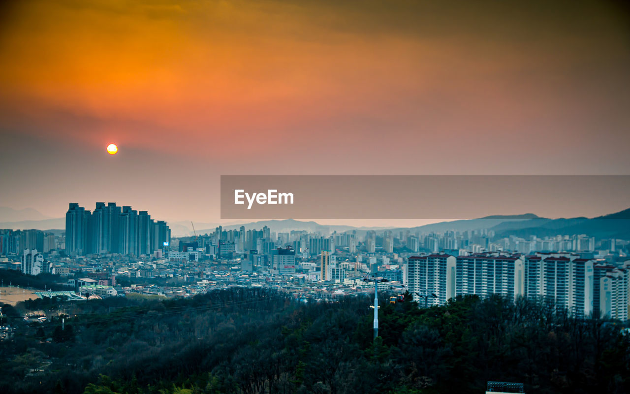 Beautiful sunset at daegu city, sotuh korea.