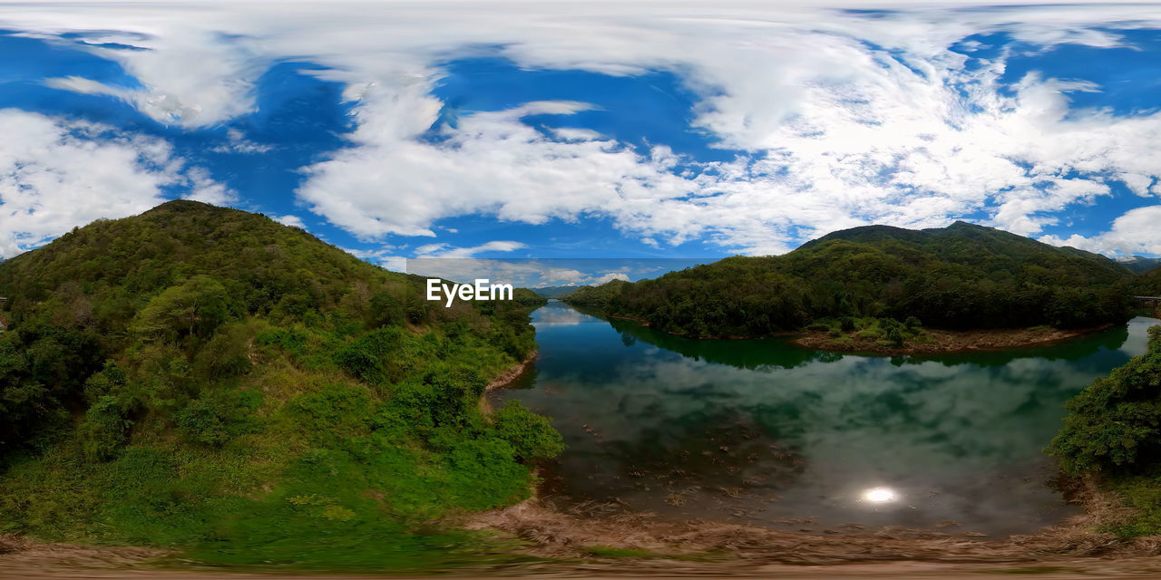 cloud, environment, sky, mountain, nature, scenics - nature, landscape, water, beauty in nature, land, travel, reflection, no people, plant, lake, travel destinations, mountain range, tree, tranquility, blue, outdoors, forest, tranquil scene, tourism, non-urban scene, wilderness, day, idyllic