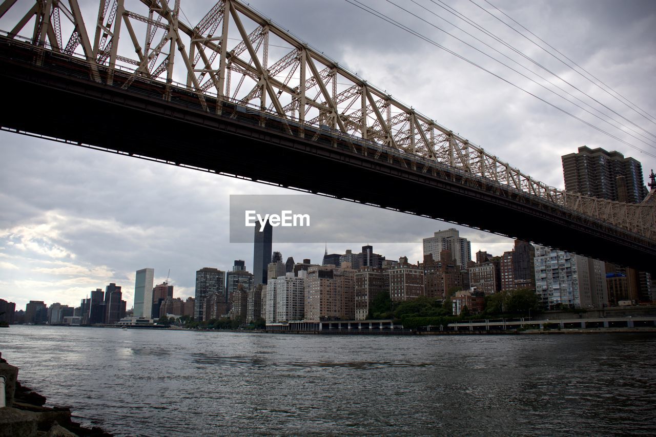 Low angle view of suspension bridge