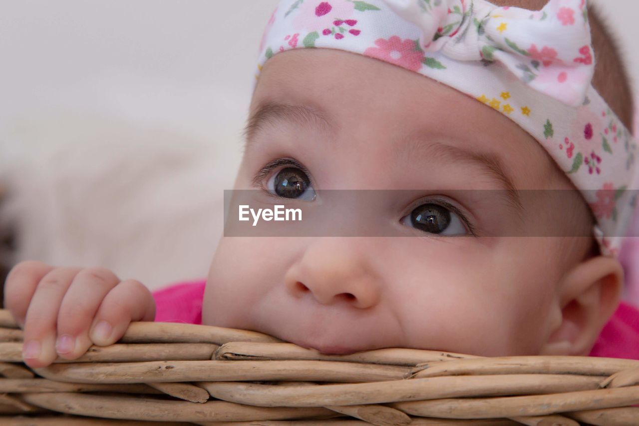 Close-up of cute baby girl