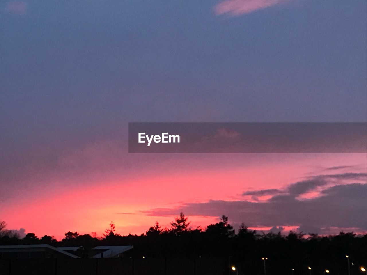 SILHOUETTE OF TREES AGAINST SKY AT SUNSET