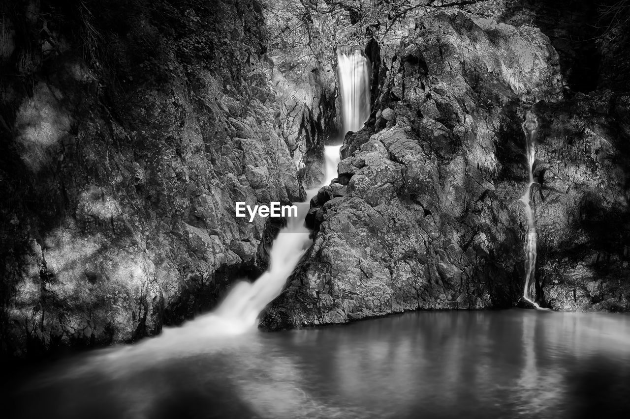 Scenic view of waterfall in forest