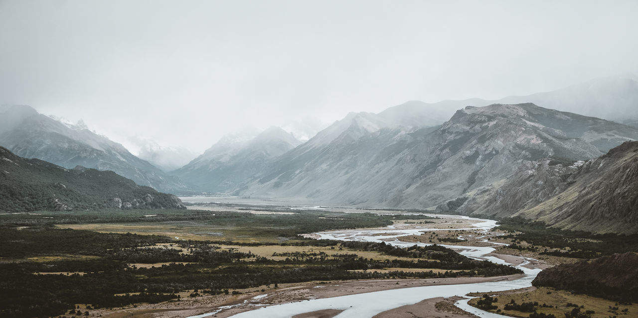 Scenic view of mountains against sky