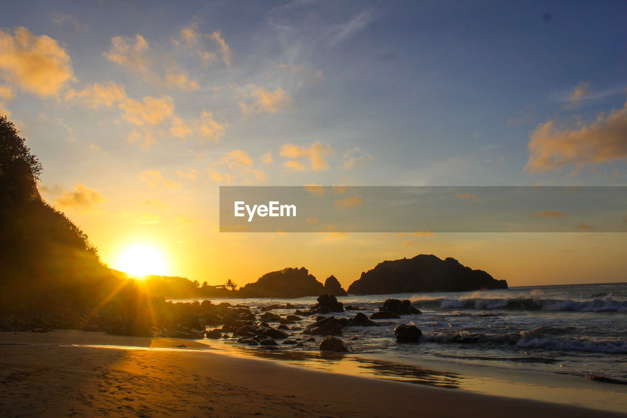 SCENIC VIEW OF SEA DURING SUNSET