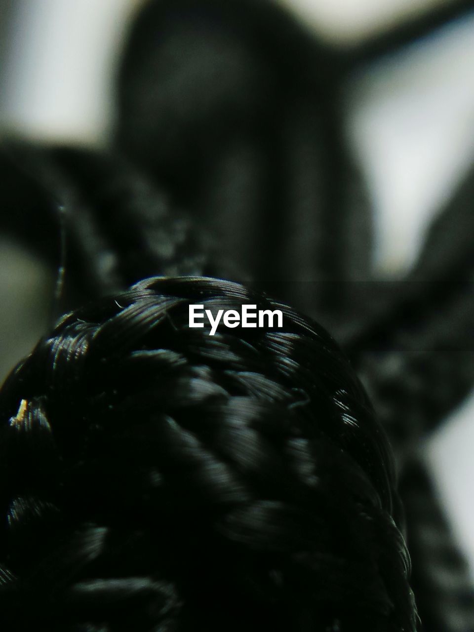 Extreme close-up of black rope