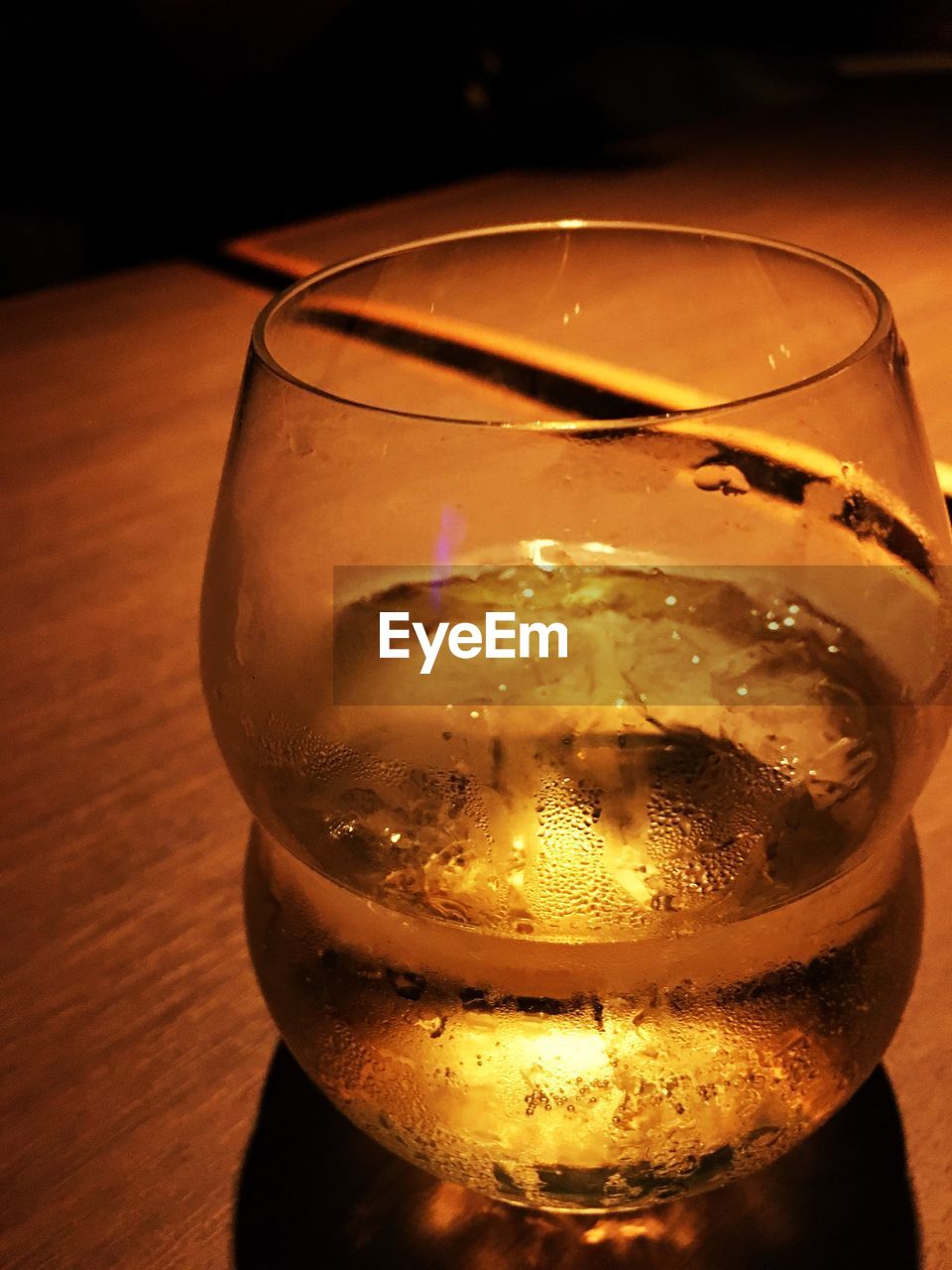 Close-up of drink in glass on table